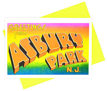 Greeting Card: "Asbury Park, NJ" Risograph printed card