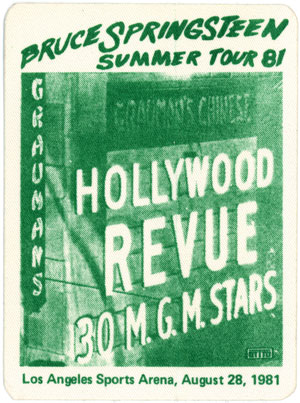 Backstage Pass: August 28, 1981 / Green "Hollywood Revue"